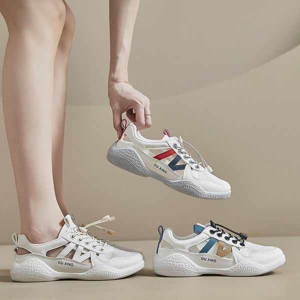 летняя сетчатая спортивная обувь дышащая белая обувь