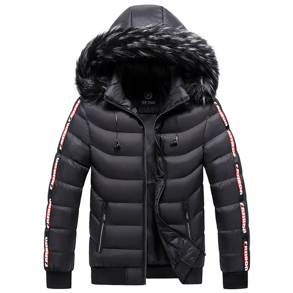 Зимняя утепленная и ветрозащитная повседневная хлопчатобумажная куртка с капюшоном