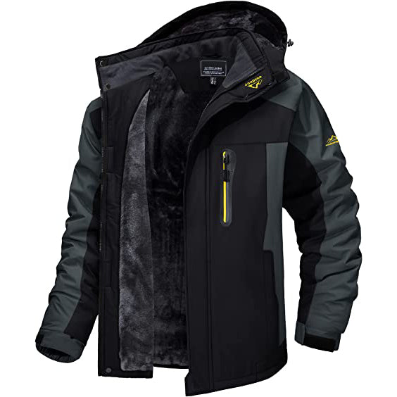 L-8XL Зимняя куртка с флисовой подкладкой, водонепроницаемая , ветрозащитная 