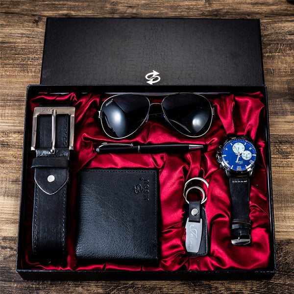 【6件套】男士礼品套装精美包装手表皮带钱包创意简约组合套装