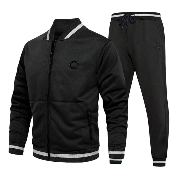 Спортивный костюм мужской большой размер, спортивная одежда для бега, студенческий однотонный свитер, комплект из двух предметов
