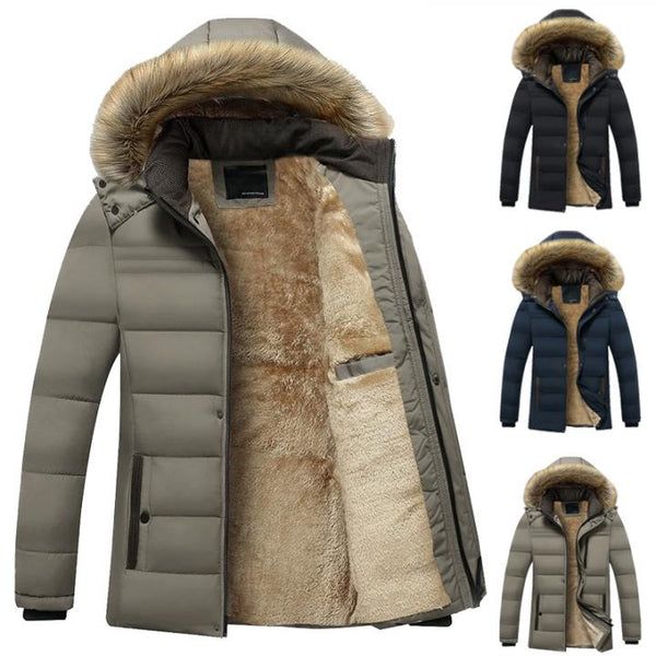 Зимняя куртка мужская свободная плюс бархатная утепленная зимняя теплая мужская хлопковая стеганая одежда для мужчин